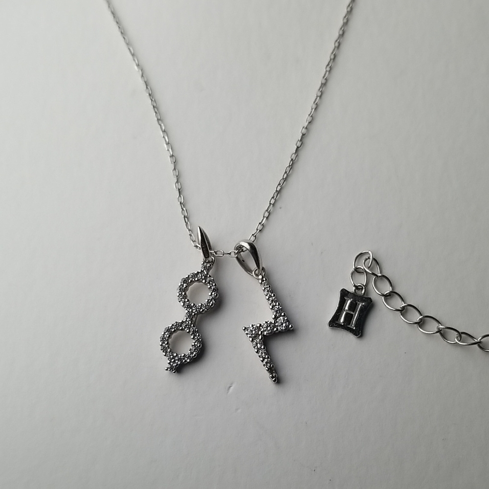 Harry Potter Glasses And Lighting Bolt Necklace